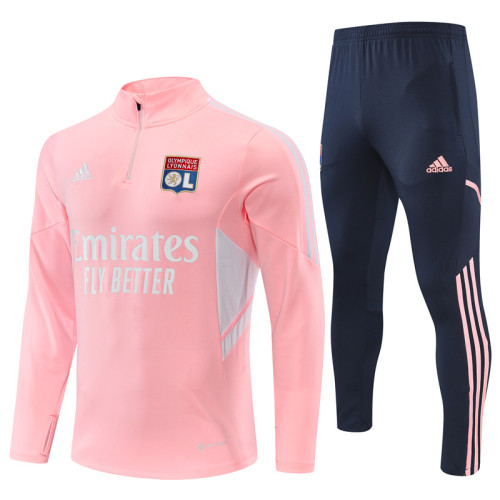 22/23 Olympique Lyonnais kids pink training suit