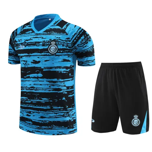 23/24 Al Nassr kids Short sleeve Light blue training suit