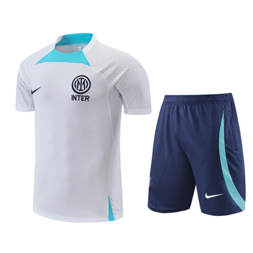 22/23 Inter Milan short -sleeved white training suit