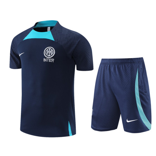 22/23 Inter Milan short -sleeved Royal blue training suit