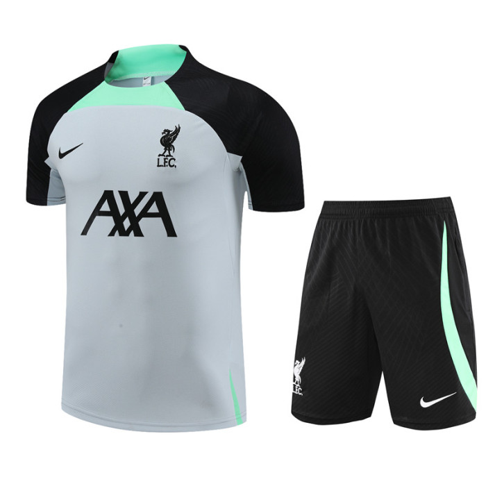 23/24 Liverpool Short sleeve Light grey training suit