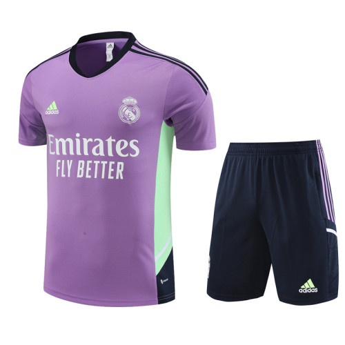 23/24 Real Madrid Short sleeve purple training suit