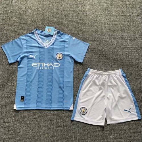 23/24 Manchester City home kids kit with sock Correct version