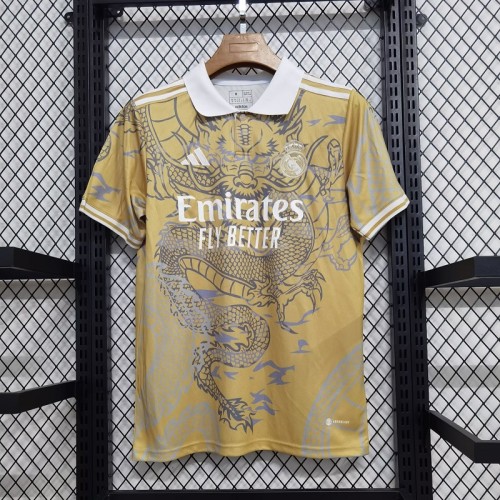 23/24 Real Madrid football jersey Dragon pattern golden