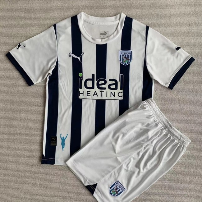 23/24 West Bromwich Albion home kids kit with socks
