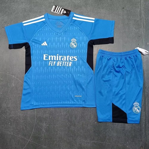 23/24 Real Madrid goalkeeper kids kit blue