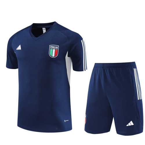 23/24 Italy Short sleeve Royal blue training suit