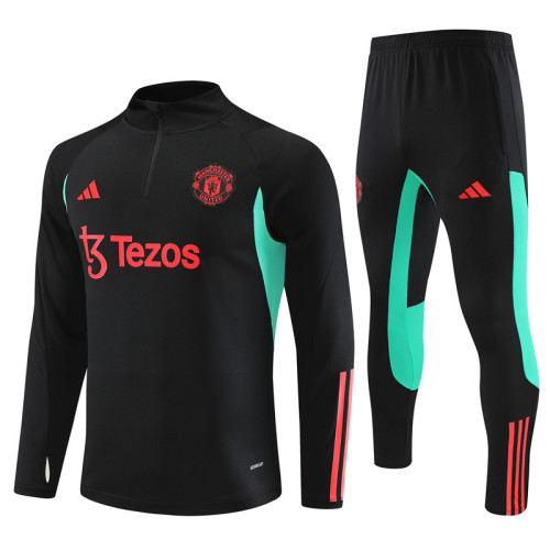 23/24 Manchester United Black Green training suit