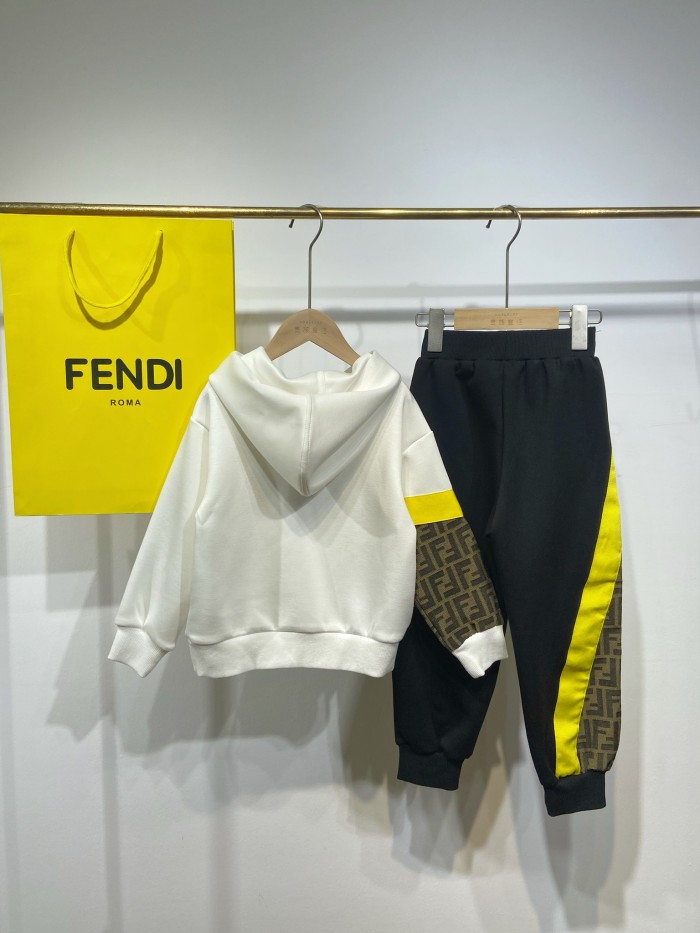 FENDI Kids white hoodie with pants