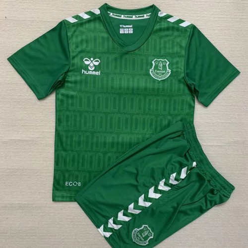 23/24 Everton goalkeeper green kids kit with socks