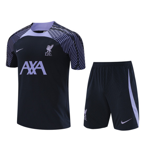 23/24 Liverpool kids Short sleeve Royal blue training suit