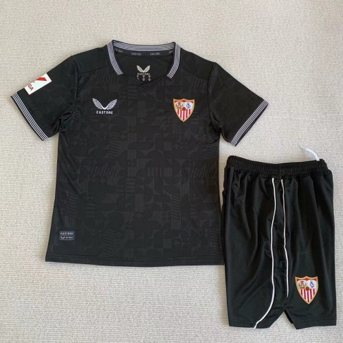 23/24 Sevilla black goalkeeper kids kit