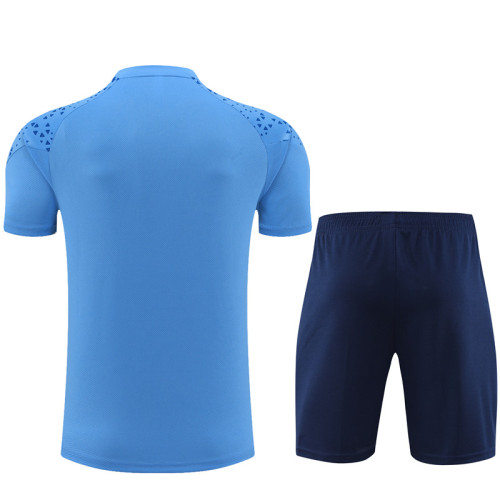 23/24 Manchester City kids Short sleeve light blue training suit