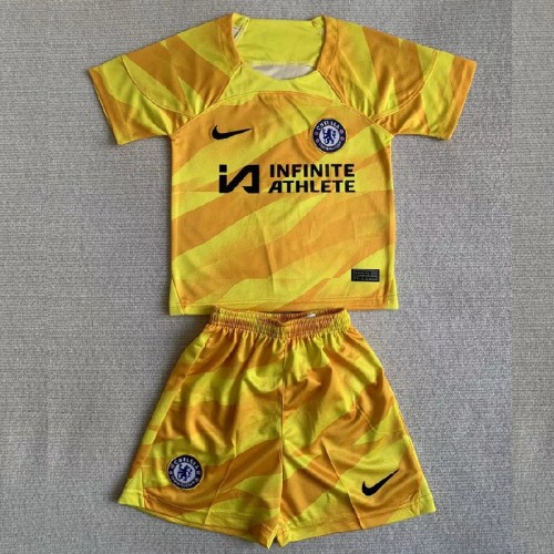 23/24 Chelsea goalkeeper yellow kids kit with sock
