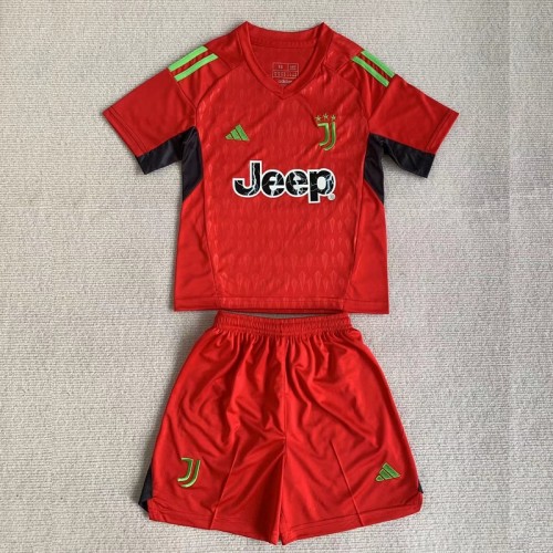 23/24 Juventus Goalkeeper red kids kit