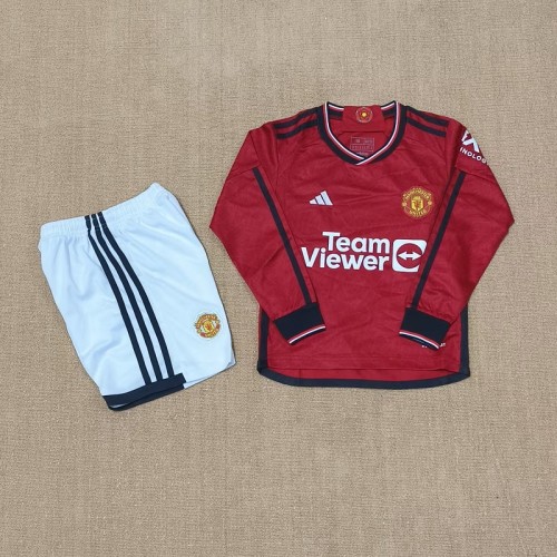 23/24 Manchester United home Long sleeve kids kit with sock
