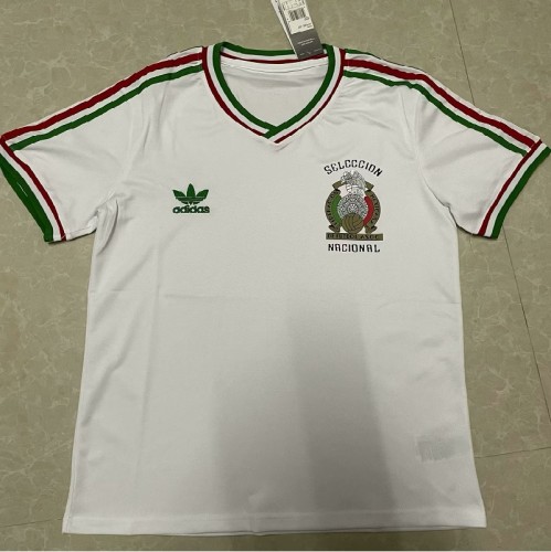 Retro Mexicoe white football Jersey