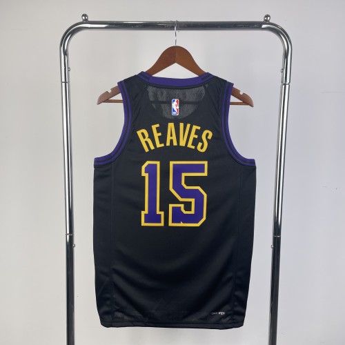 24 NBA Lakers City Edition #15 REAVES Basketball Jersey
