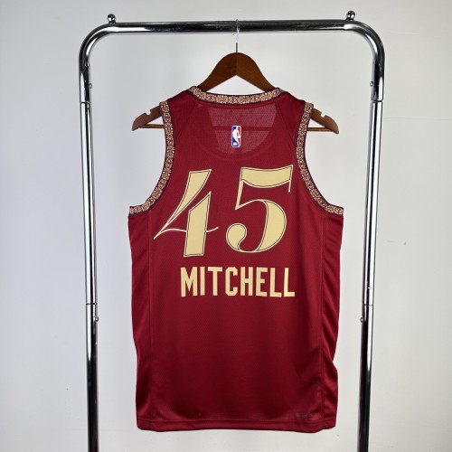 24 NBA  Cleveland Cavaliers City Edition #45 Mitchell Basketball Jersey