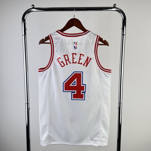 24 NBA Rockets City Edition #4 Green Basketball Jersey