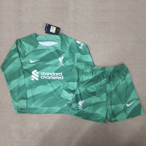 23/24 Liverpool goalkeeper Long sleeved kids kit with socks