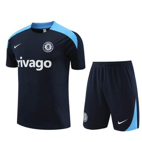 24/25 Chelsea short -sleeved Royal blue training suit