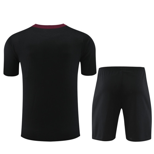 24/25 PSG Paris short -sleeved black training suit