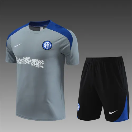 24/25 Inter Milan kids short -sleeved grey training suit