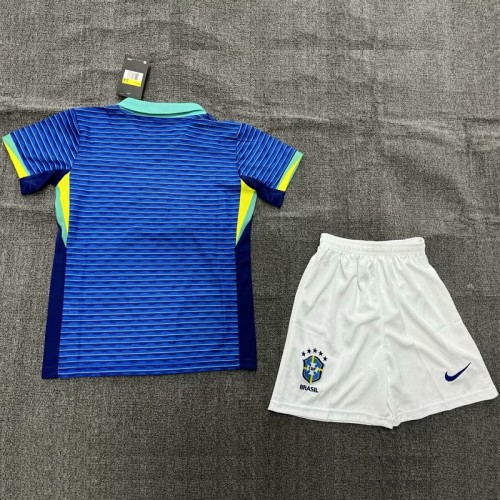 24/25 Brazil Away kids kit football Jersey