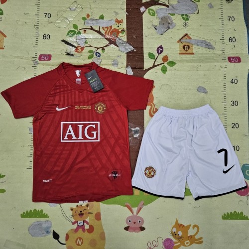 Retro 07/08 Manchester United home kids kit Champion Edition
