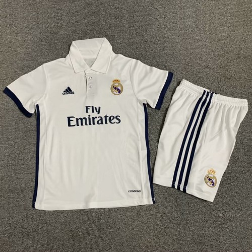 16/17 Retro Real Madrid home kids kit