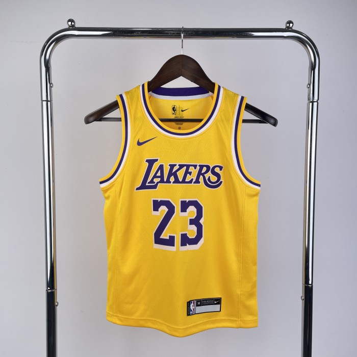 NBA Lakers #23 JAMES kids Basketball Jersey yellow