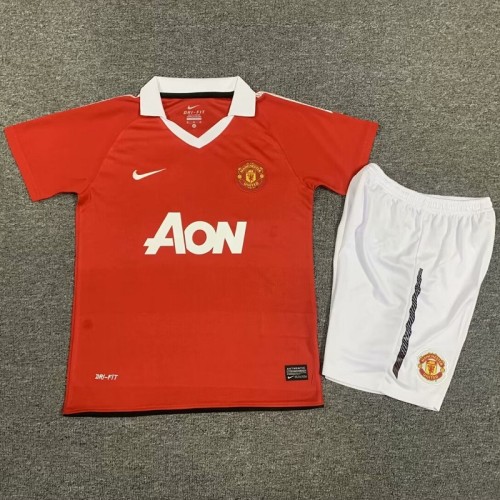 Retro 10/11 Manchester United home kids kit