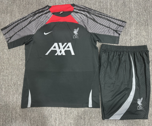 24/25 Liverpool kids Short sleeve Dark gray training suit