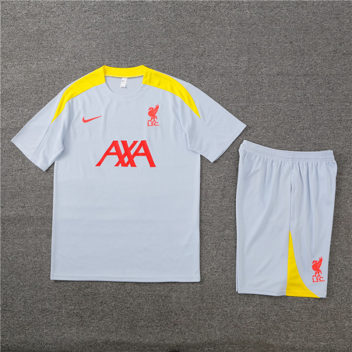 24/25 Liverpool Short sleeve Light gray training suit