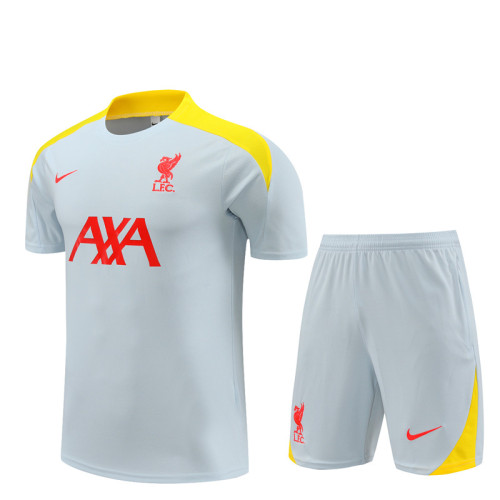 24/25 Liverpool kids Short sleeve Light gray training suit