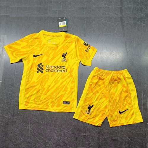 24/25 Liverpool yellow goalkeeper kids kit