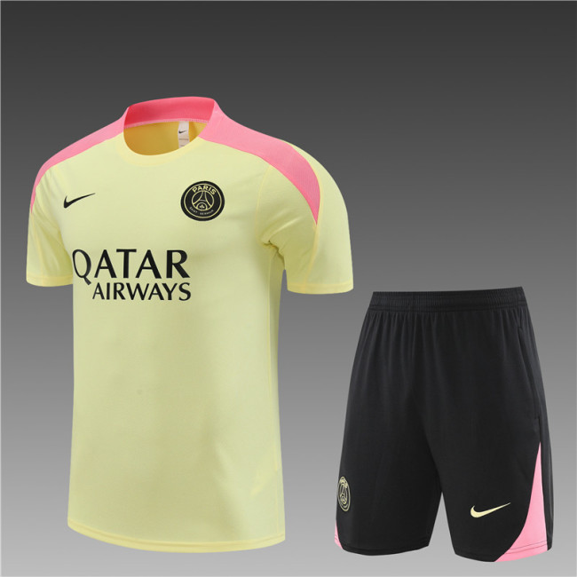 24/25 PSG short -sleeved training suit yellow