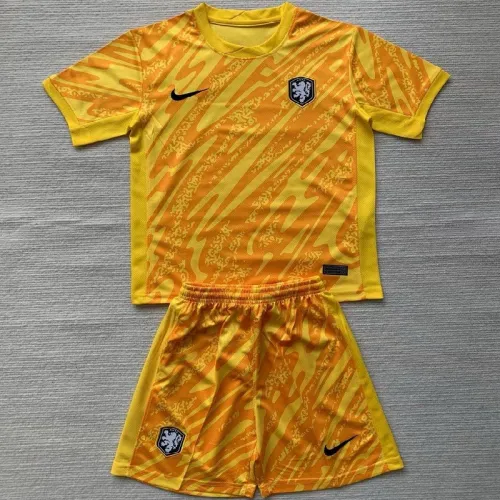 24/25 Netherlands yellow goalkeeper kids kit