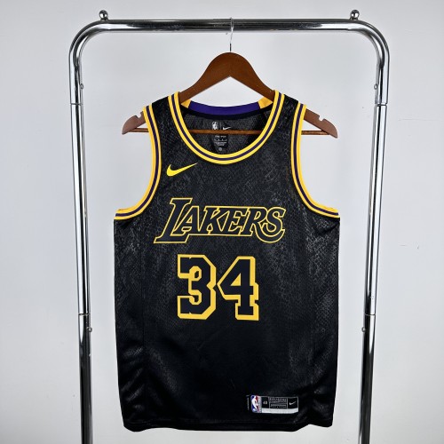 NBA Lakers #34 O'NEAL Basketball Jersey black