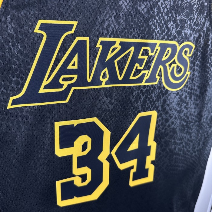 NBA Lakers #34 O'NEAL Basketball Jersey black