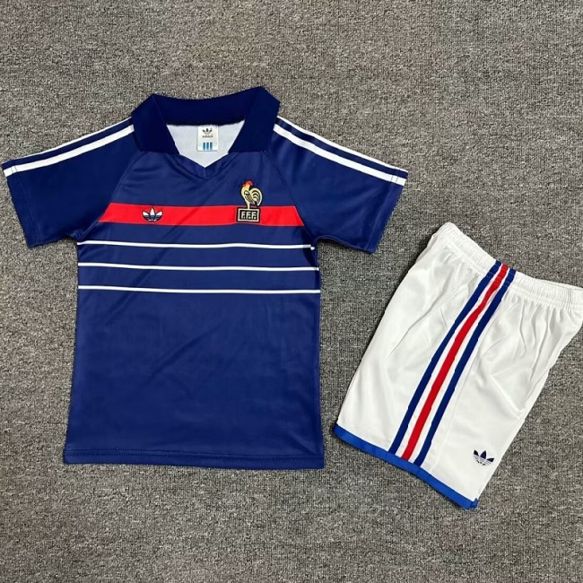 Retro 82/84 France home kids kit