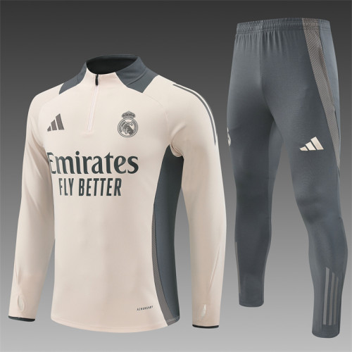 24/25 Real Madrid Adult training suit light yellow