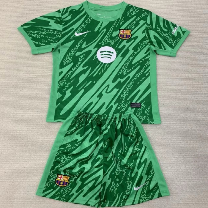 24/25 Barcelona Green goalkeeper kids kit