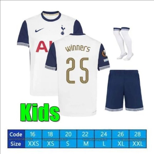 24/25 Tottenham Hotspur home Europa League Winners kids kit