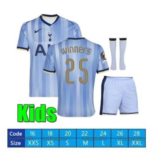 24/25 Tottenham Hotspur away Europa League Winners kids kit