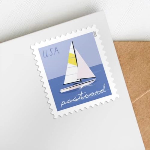 Sailboats Postcard 5 Sheets of 20， 100 pcs 