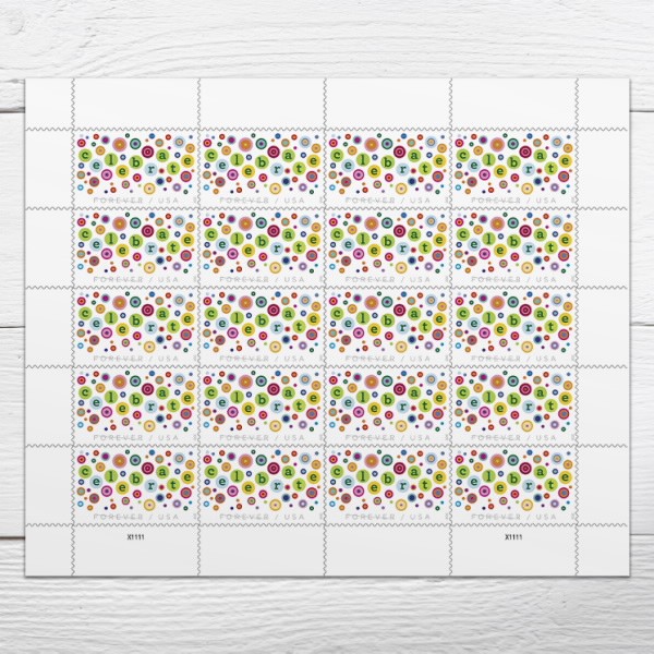 5 Sheets of 20，CELEBRATE ，100PCS