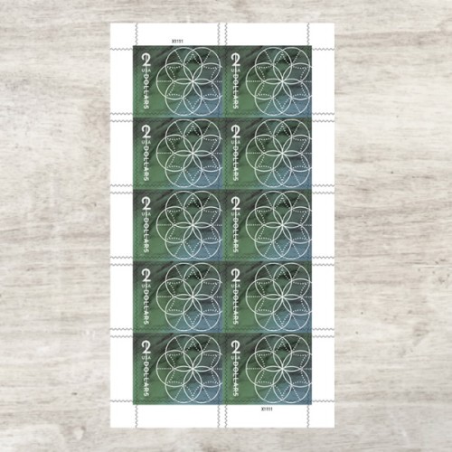 5 Sheets of 10pcs, Floral Geometry, $2, 50PCS