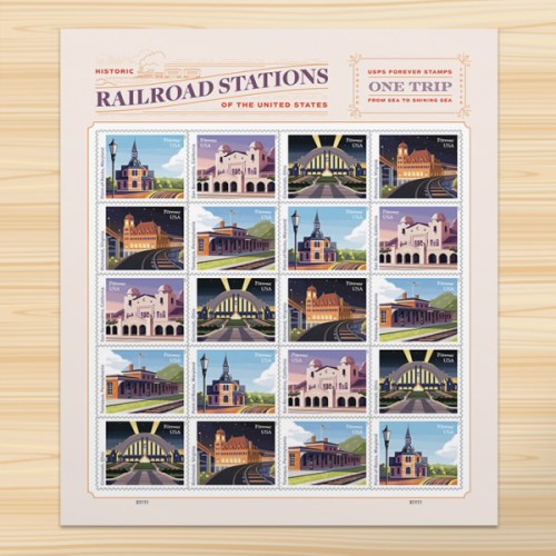 Railroad Stations , 5 Sheets of 20, 100pcs